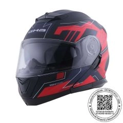 CASCO ABATIBLE GHB 160 STRAITS NEGRO ROJO MATE