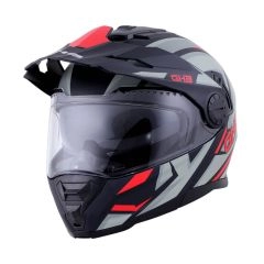 CASCO GHB 165 DOBLE PROPOSITO MUSE NEGRO GRIS ROJO