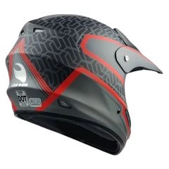 CASCO NIÑO GHB 818 DOT GRID NEGRO ROJO MATE