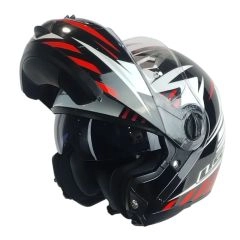 CASCO LS2 FF370 EASY EXTENT NEGRO BLANCO ROJO