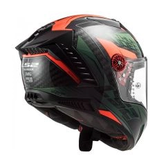 CASCO INTEGRAL CARBONO LS2 FF805 THUNDER CHASE VERDE NARANJA 