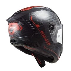 CASCO INTEGRAL CARBONO LS2 FF805 THUNDER SPUTNIK METAL ROJO 