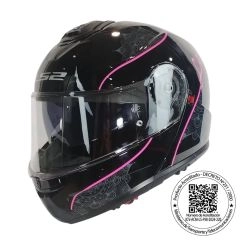 CASCO LS2 FF908 STROBE II LUX NEGRO ROSA