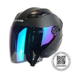 CASCO GHB 708 NEGRO MATE MICA TORNASOL
