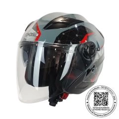 CASCO GHB 708 NET GRIS NEGRO ROJO