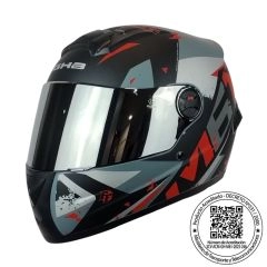 CASCO GHB M-61 GROW NEGRO GRIS ROJO MATE MICA IRIDIUM SILVER