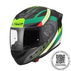 CASCO LS2 FF352 EVO MERCH NEGRO VERDE SPOILER  NEGRO MATE