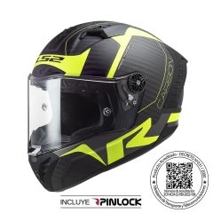 CASCO INTEGRAL CARBONO LS2 FF805 THUNDER RACING1 AMARILLO MATTE