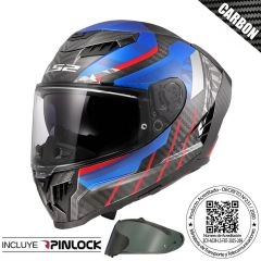 CASCO LS2 FF807 DRAGON C TRAX AZUL ROJO