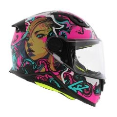 CASCO NIÑO LS2 FF812 KID CYBERG MORADO CELESTE MATE