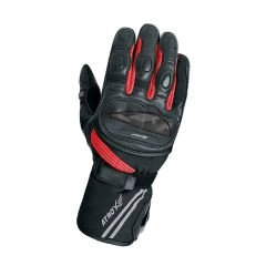 GUANTE ATROX AT 4101 CUERO Y TEXTIL NEGRO ROJO