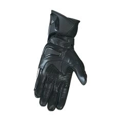 GUANTE ATROX AT 4101 CUERO Y TEXTIL NEGRO ROJO