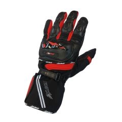 GUANTE ATROX MIG CUERO TEXTIL NEGRO ROJO