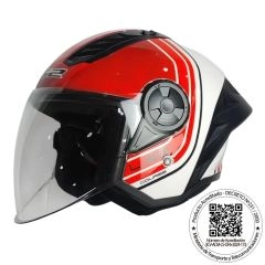 CASCO ABIERTO LS2 OF616 AIRFLOW II COURSE BLANCO ROJO
