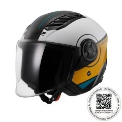 CASCO ABIERTO LS2 OF616 AIRFLOW II COVER BLANCO CAFE