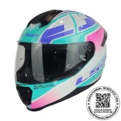 CASCO LS2 FF802 FLASH II IMPACT BLANCO ROSA CELESTE